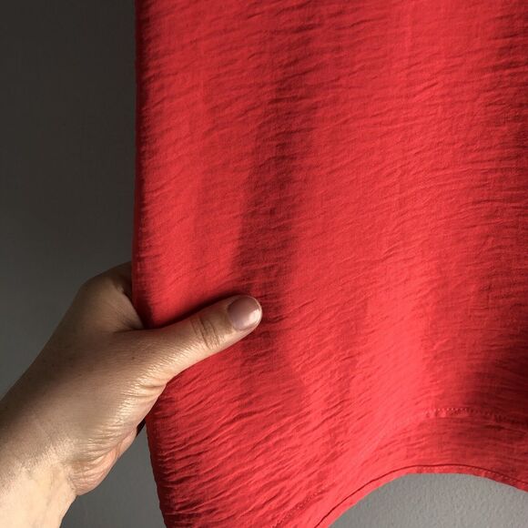 Jodifl Womens Size Medium Coral Pink Blouse Tie Strap Tank Crinkle Fabric Flowy - Picture 11 of 12